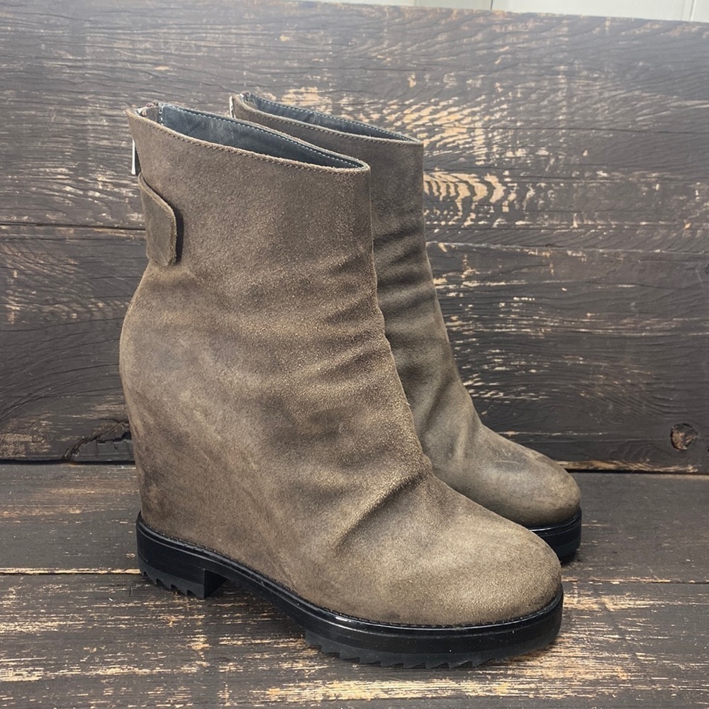 Officine Creative Leather Wedge Booties Size 37.5